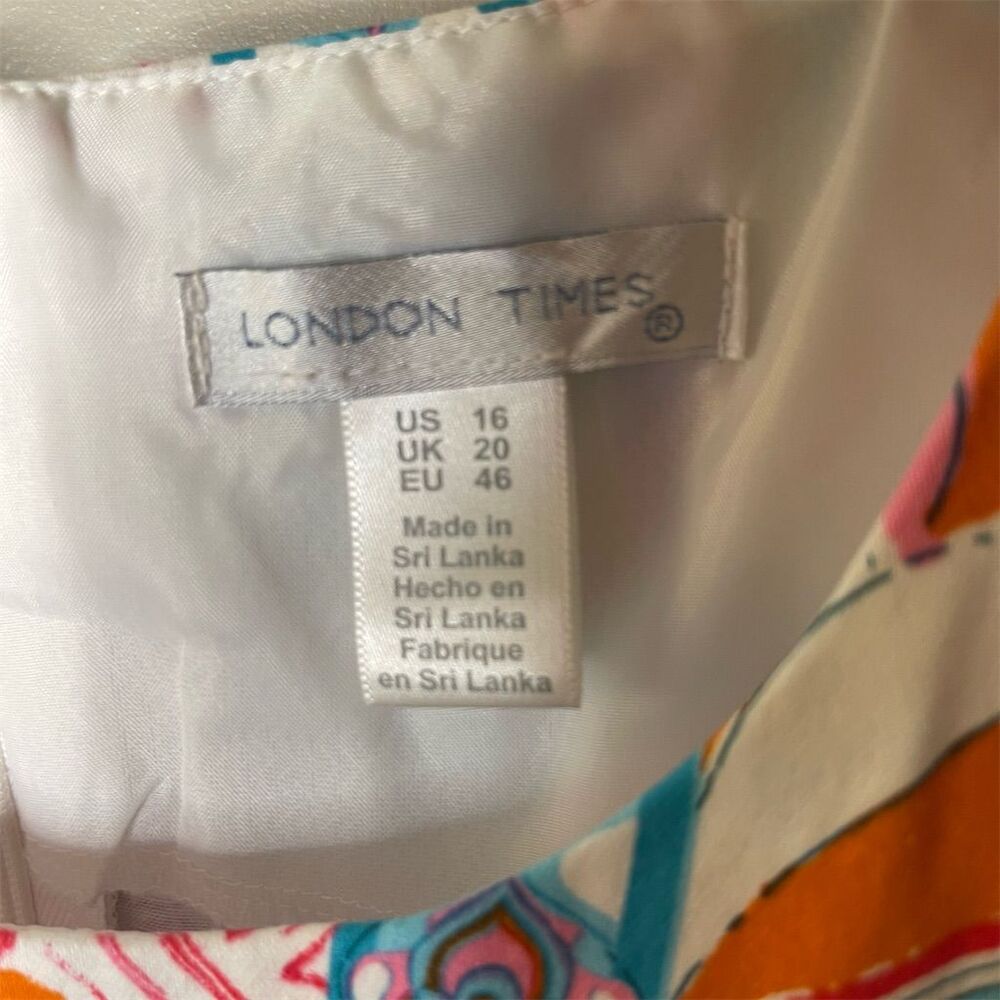 London Times Women's Size 16 Floral Shift Dress Multicolor - Picture 4 of 5